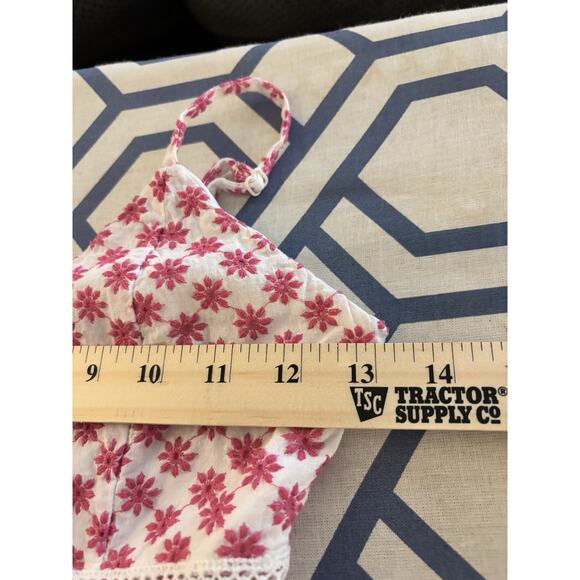 Francesca's XXS JUN & IVY Floral Pink & White Eyelet Skater Dress Fit & Flare - Picture 5 of 5